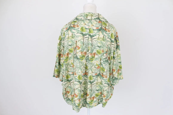 Tropical linen feel cropped top - XL