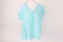 Exact bright light blue v-neck blouse - 10-1