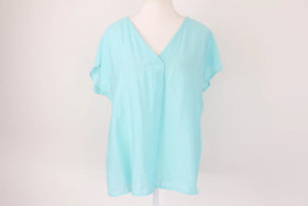 Exact bright light blue v-neck blouse - 10
