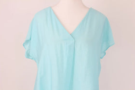 Exact bright light blue v-neck blouse - 10 - 0