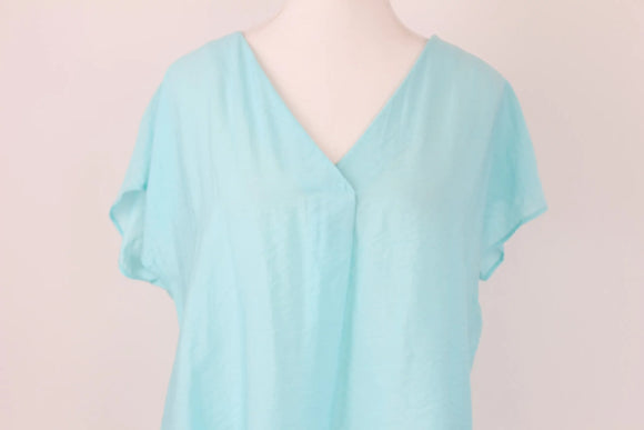 Exact bright light blue v-neck blouse - 10