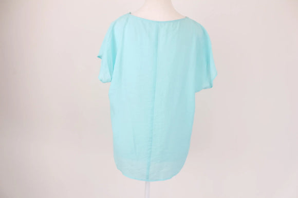 Exact bright light blue v-neck blouse - 10