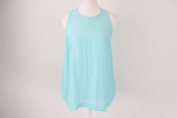 Exact bright light blue halter neck blouse - S