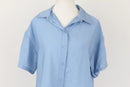 Exact dusty blue cropped short sleeve shirt - 10-2
