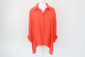 REAL clothing bright coral shirt - L