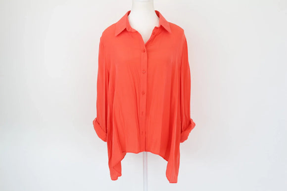 REAL clothing bright coral shirt - L