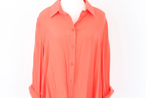 REAL clothing bright coral shirt - L