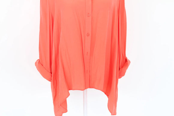 REAL clothing bright coral shirt - L