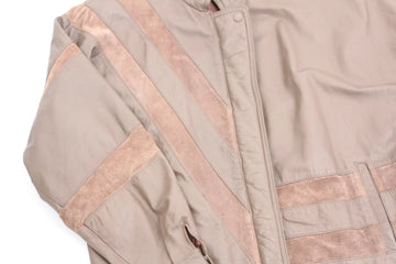 Brown Genuine Leather & Suede Bomber Jacket | Size 14 | Pre-Loved - 0