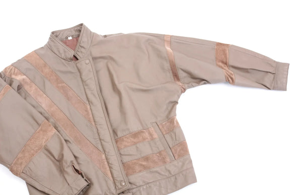 Brown genuine leather and suede bomber jacket - 14