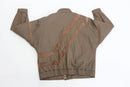 Brown genuine leather and suede bomber jacket - 14-4