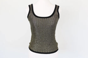 ZARA gold and black knitted blouse - S