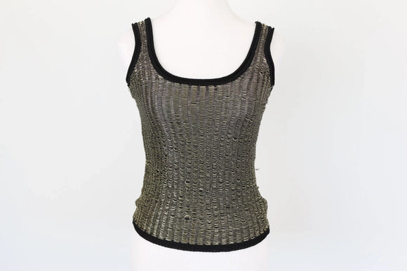 ZARA gold and black knitted blouse - S