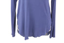 Midnight blue long sleeve v-neck top - XS-3