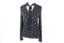 M&S navy blouse with green polka dots - 8-1