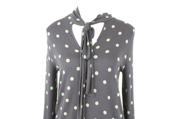 M&S Navy Green Polka Dot Blouse | Size 8 | Pre-Loved - 0
