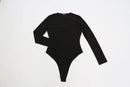 BOOHOO black skims long sleeve body suit - 16-1
