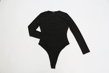 Black Long-Sleeve Bodysuit – Size 16 | Thrift Finds