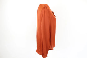 Studio.W burnt orange satin long sleeve blouse - 6 - 0