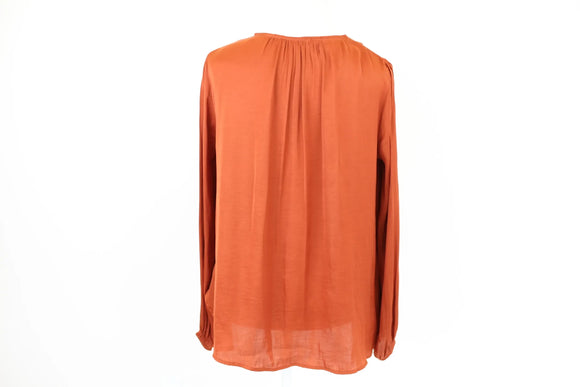Studio.W burnt orange satin long sleeve blouse - 6