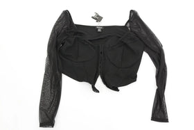 BOOHOO black cropped black corset with lace details - 20