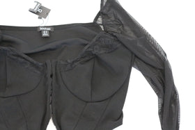 BOOHOO black cropped black corset with lace details - 20 - 0