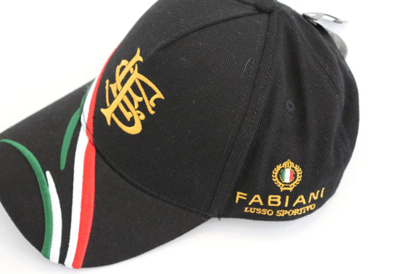 Fabiani black cap with embroidered details
