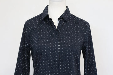 H&M Navy White Polka Dot Shirt | Size 8 | Pre-Loved - 0