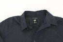 H&M navy shirt with white hollow polka dots - L-3
