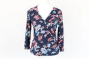Woolworths navy wrap top with flower print - S-1