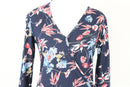 Woolworths navy wrap top with flower print - S-2