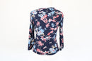 Woolworths navy wrap top with flower print - S-4