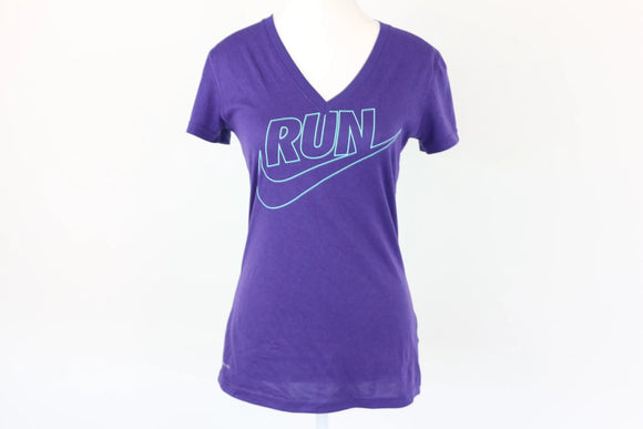 Nike Dri-Fit purple and blue top - RUN logo - XS