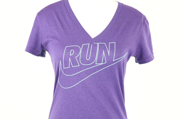 Nike Dri-Fit purple and blue top - RUN logo - XS