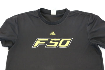 Adidas F50 Black Athletic Top | Yellow Accents | Size L | Pre-Loved - 0