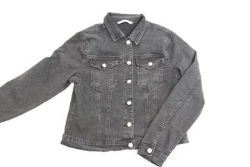 MRP Black Denim Jacket | Size 38 | Pre-Loved