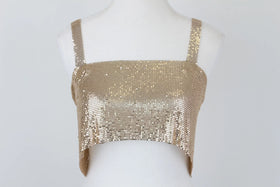 Unseen gold full beaded crop top - XS