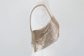 Unseen gold full beaded crop top - XS - 0