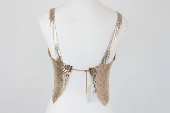 Unseen gold full beaded crop top - XS