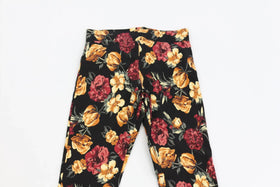 Black skinny jeggings with rose print - 10 - 0