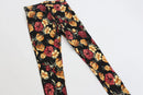 Black skinny jeggings with rose print - 10-4
