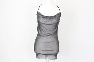 Black Diamond Lace-Up Mini Dress – Size S | Thrift Finds