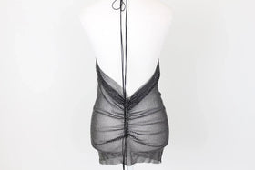 Black and diamond mini lace up dress - S - 0