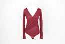 ZARA maroon knitted wrap bodysuit - S-1
