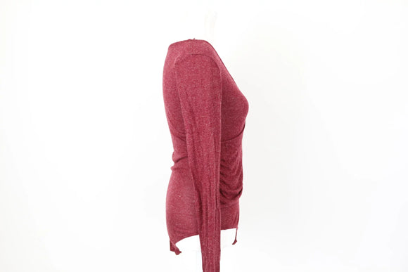 ZARA maroon knitted wrap bodysuit - S