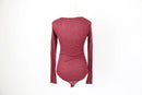 ZARA maroon knitted wrap bodysuit - S-4