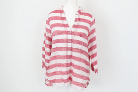 Old Khaki red and white stripe shirt - 12