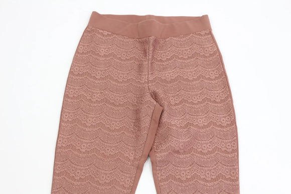 Dirty pink lace tights - small tear on one ankle - S