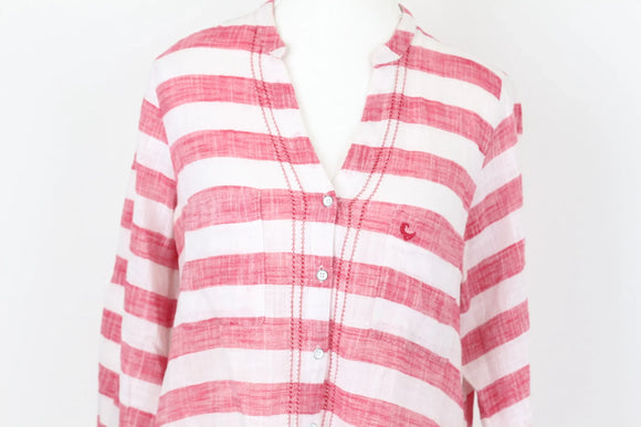 Old Khaki red and white stripe shirt - 12