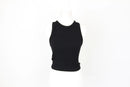 Black ribbed racerback top - S-4